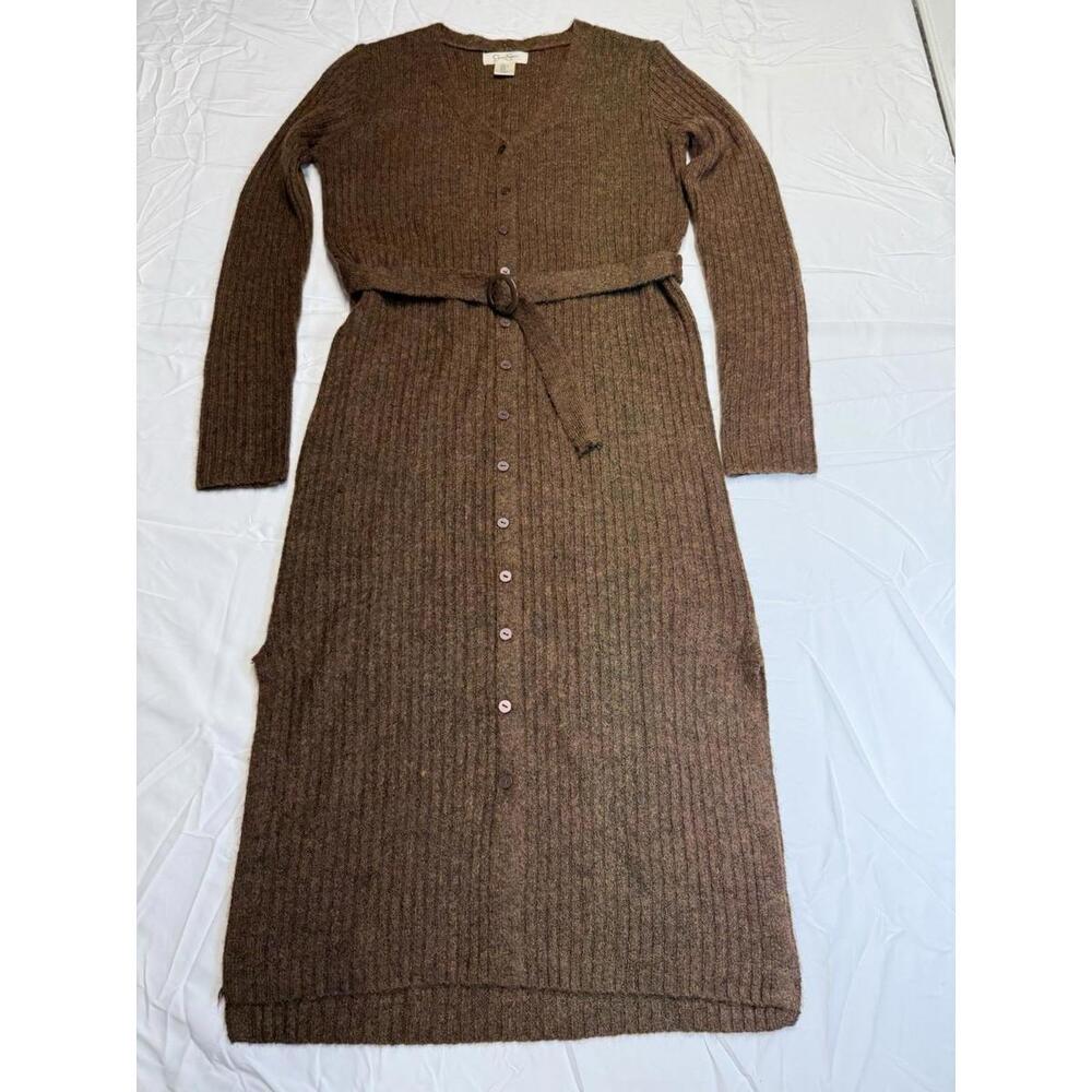 Woodland Brown Fairy Jessica Simpson Midi Sweater Dress Metro Style Button Down